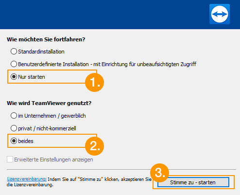 Teamviewer starten